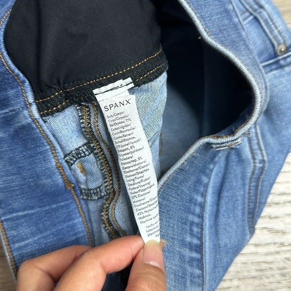 SPANX Blue Wash Pull-On Ankle Skinny Jeans High Rise Sz S - Picture 10 of 11